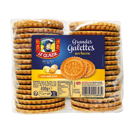 Grandes galettes Bretonnes pur beurre, LE GLAZIK, 400g