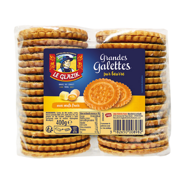 Grandes galettes Bretonnes pur beurre, LE GLAZIK, 400g