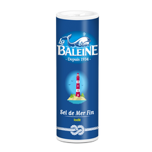 Sel fin de mer iodé LA BALEINE, salière en plastique de 250g