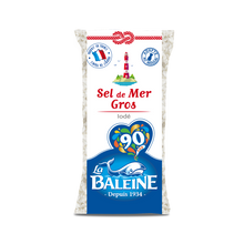 Gros sel blanc iodé LA BALEINE, sachet de 1kg
