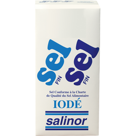Sel fin iodé SALINOR, boîte de 1kg