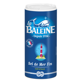 Sel fin iodé et fluoré LA BALEINE, boîte verseuse de 600g