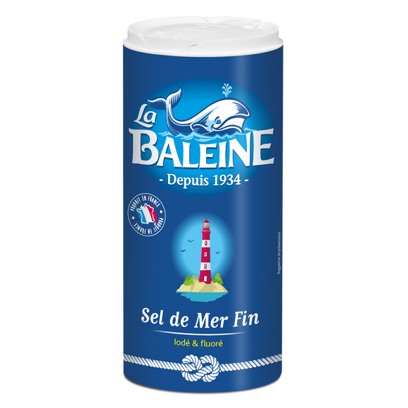 Sel fin iodé et fluoré LA BALEINE, boîte verseuse de 600g
