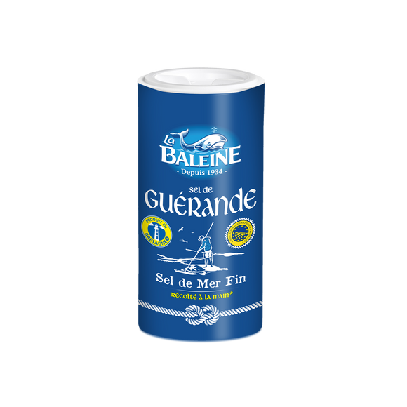 Sel blanc fin de Guérande "LA BALEINE", boîte verseuse, 250g