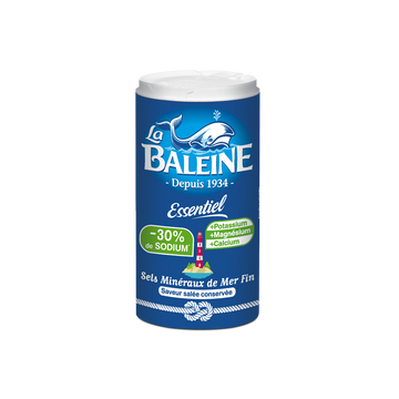 Sel fin essentiel -30% sodium La Baleine boîte verseuse 350g