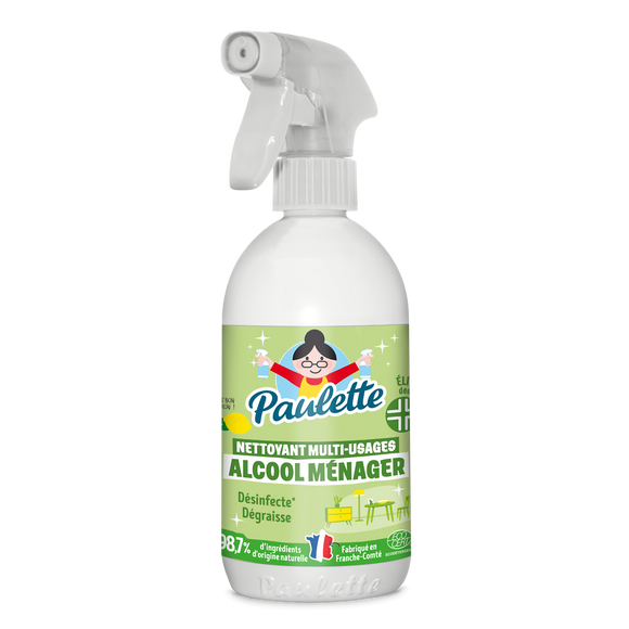 Alcool ménager multi-surface parfum citron PAULETTE - Spray 500ml