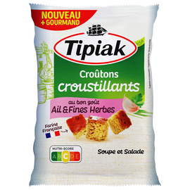 Croûtons salade ail & fines herbes TIPIAK, 100g