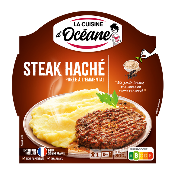 Steak haché purée à l'emmental LA CUISINE D'OCEANE, 300g