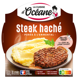 Steak haché purée à l'emmental LA CUISINE D'OCEANE, 300g