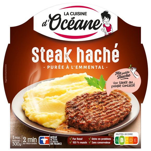 Steak haché purée à l'emmental LA CUISINE D'OCEANE, 300g