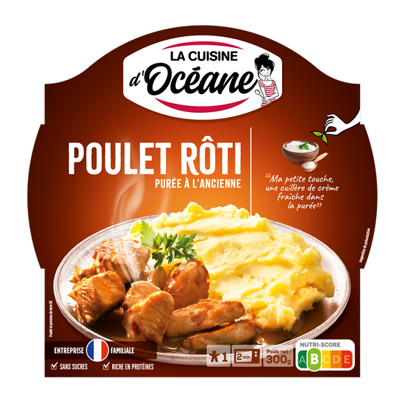 Poulet rôti et sa purée à l'ancienne LA CUISINE D'OCEANE, 300g
