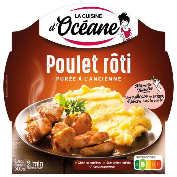 Poulet rôti et sa purée à l'ancienne LA CUISINE D'OCEANE, 300g