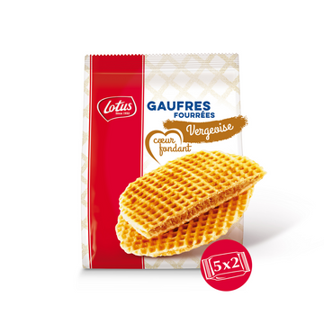 Gaufre coeur fondant vergeoise Lotus - 5 sachets de 2 - Le paquet de 310g