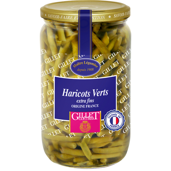 Haricots verts extra fins GILLET CONTRES - Bocal 345g