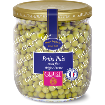 Petits pois extra fins GILLET CONTRES - Bocal 275g