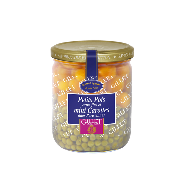 Petits pois extra fins et jeunes carottes GILLET CONTRES - Bocal 260g
