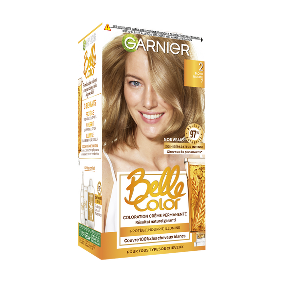 Coloration permanente n°2 blond résultat naturel belle color GARNIER