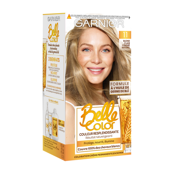 Coloration permanente blond claire cendre naturel n°11 BELLE COLOR