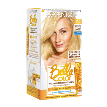 Coloration permanente BELLE COLOR, blond très très clair doré n°112
