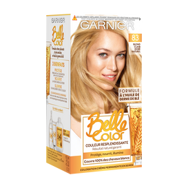 Coloration permanente BELLE COLOR, blond clair doré n°83