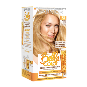 Coloration permanente BELLE COLOR, blond clair doré n°83