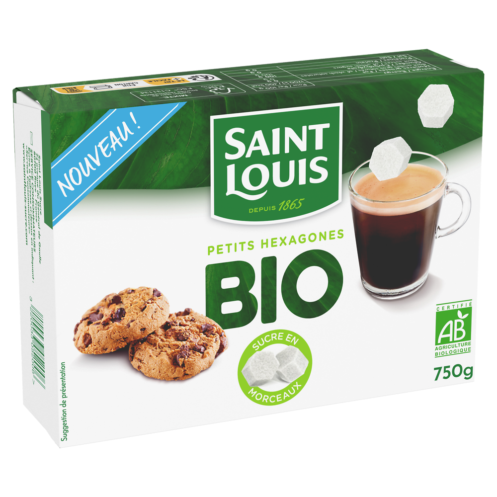 Sucre morceaux Petits Hexagones betterave bio SAINT LOUIS, 750G
