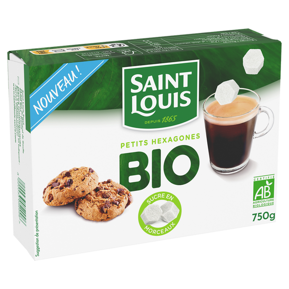Sucre morceaux Petits Hexagones betterave bio SAINT LOUIS, 750G