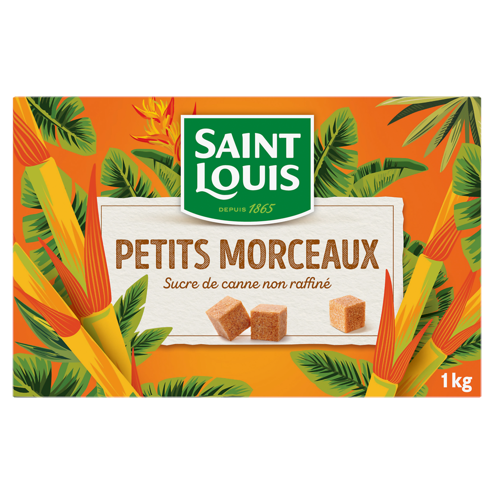 Sucre petits morceaux bruns non raffinés SAINT LOUIS, 1kg