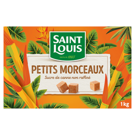 Sucre petits morceaux bruns non raffinés SAINT LOUIS, 1kg