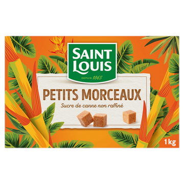 Sucre petits morceaux bruns non raffinés SAINT LOUIS, 1kg