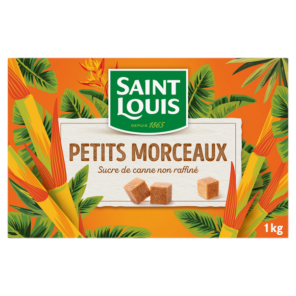 Sucre petits morceaux bruns non raffinés SAINT LOUIS, 1kg