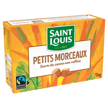 Sucre petits morceaux bruns non raffinés équitable SAINT LOUIS, 1kg