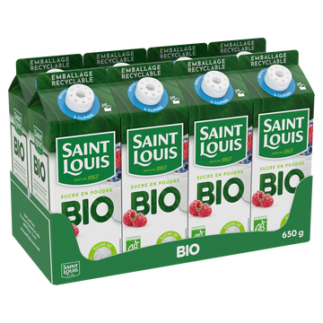 Sucre en poudre de betteraves bio SAINT LOUIS pack 650g