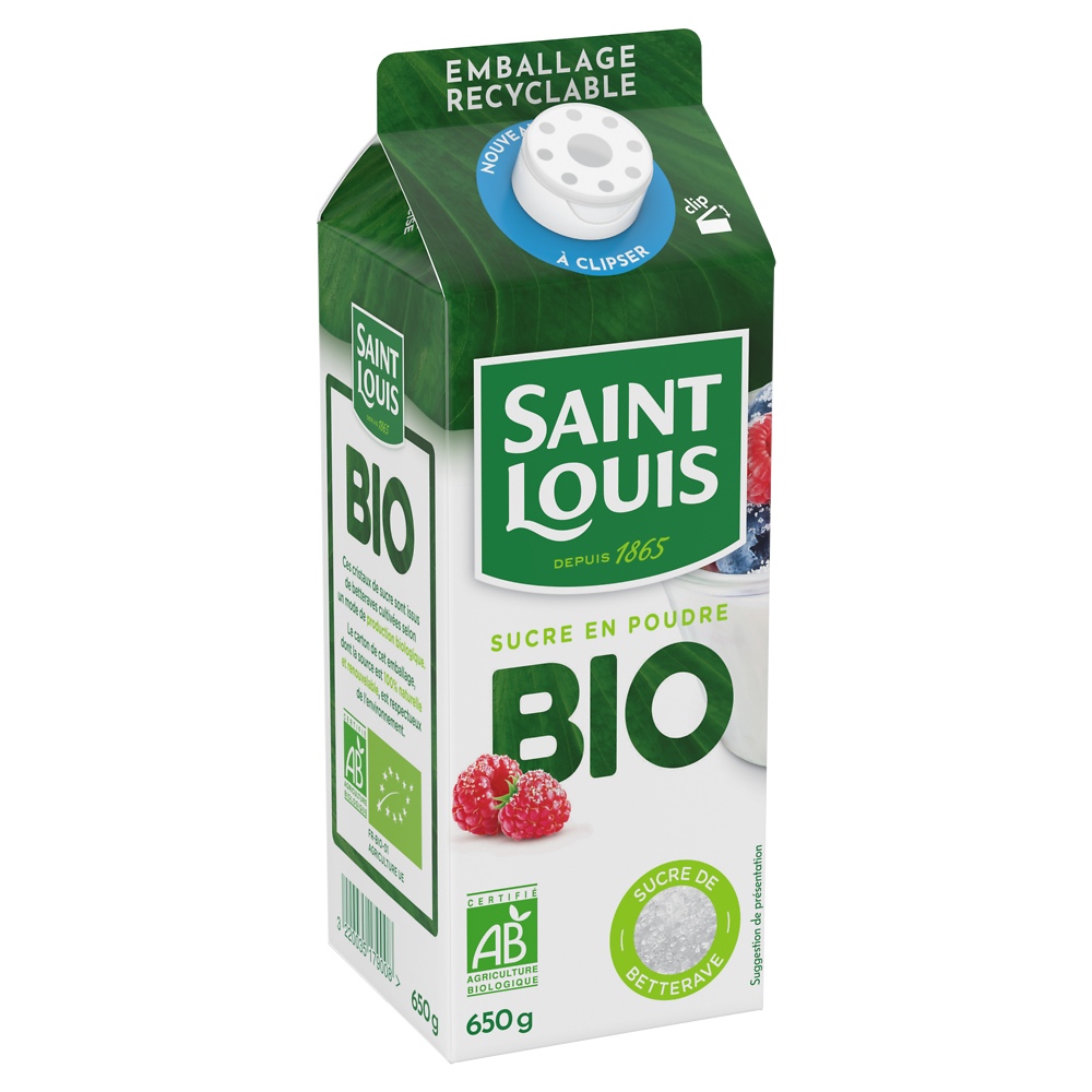 Sucre en poudre de betteraves bio SAINT LOUIS pack 650g