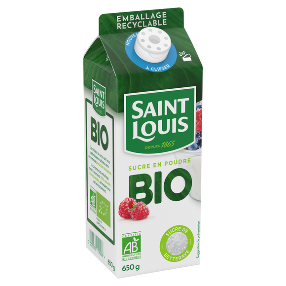 Sucre en poudre de betteraves bio SAINT LOUIS pack 650g