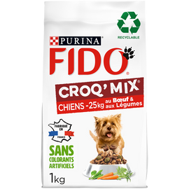 Croquettes pour chien adulte CROQ MIX Boeuf, Légumes FIDO - 1kg