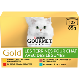 Sachets fraîcheur pour chat GOLD Les Terrines Légumes GOURMET - 12x85g