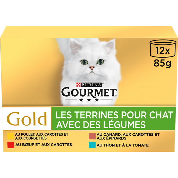 Sachets fraîcheur pour chat GOLD Les Terrines Légumes GOURMET - 12x85g