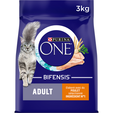 Croquettes pour chat adulte Poulet, Céréales Complètes PURINA ONE -3kg