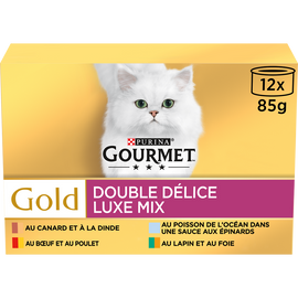 Sachets fraîcheur pour chat GOLD Double Délice GOURMET - 12x85g