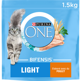 Croquettes pour chat adulte LIGHT Poulet, Blé PURINA ONE - 1,5kg