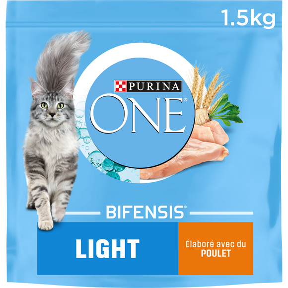 Croquettes pour chat adulte LIGHT Poulet, Blé PURINA ONE - 1,5kg