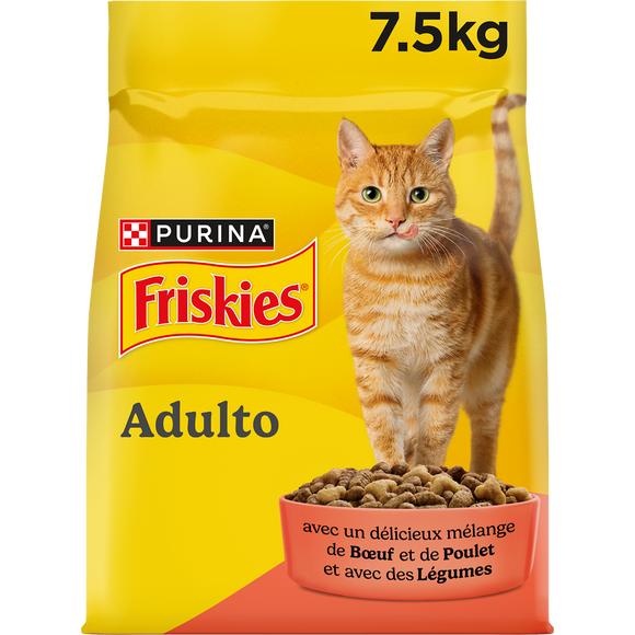 Croquettes boeuf et foie pour chat adulte sac 7,5kg