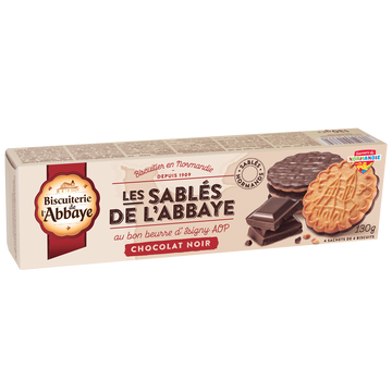 Biscuits Sablés chocolat noir BISCUITERIE DE L'ABBAYE étui 130g