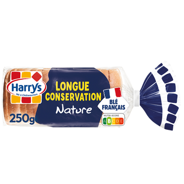 Pain de mie extra moelleux Nature longue conservation HARRYS - 250g