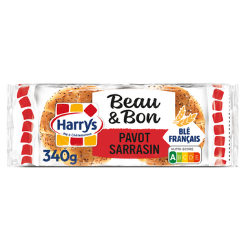 Pain burger Beau & Bon Pavot et Sarrasin X4 HARRYS - 340g