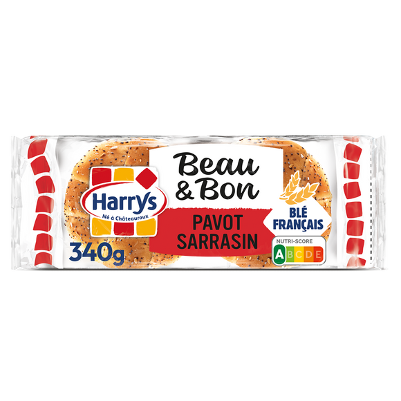 Pain burger Beau & Bon Pavot et Sarrasin X4 HARRYS - 340g