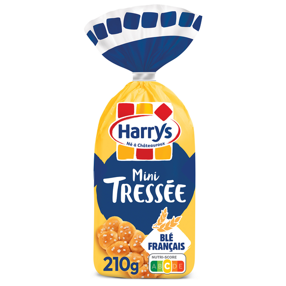 Brioches Mini tressée au sucre perlé X6 HARRYS - 210g