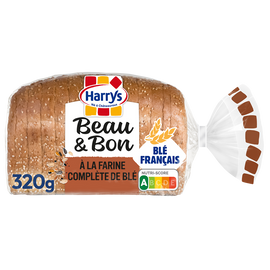 Pain de mie Beau & Bon Complet Lin Tournesol sans additifs HARRYS - 320g