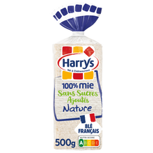 Pain de mie 100% Mie Nature sans croûte sans sucres ajoutés HARRYS - 500g